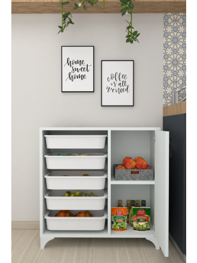 5 BASKETS MULTIFUNCTIONAL CABINET-WHITE