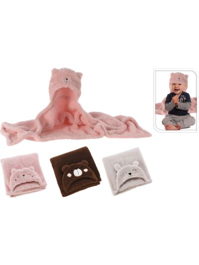 BLANKET 70X100CM TEDDY BROWN