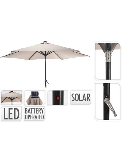 UMBRELLA SOLAR TAUPE DIA 270CM