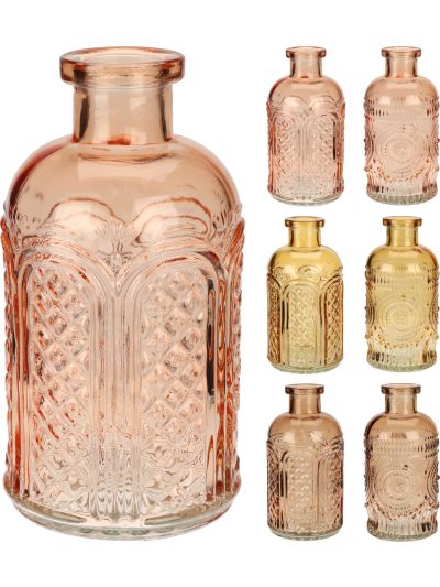 VASE GLASS 65X126MM PINK