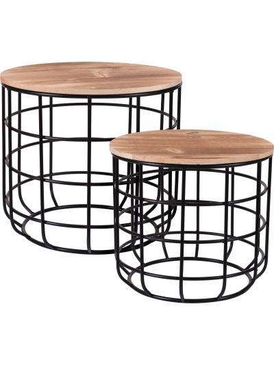SIDE TABLE BLACK SET 2PCS