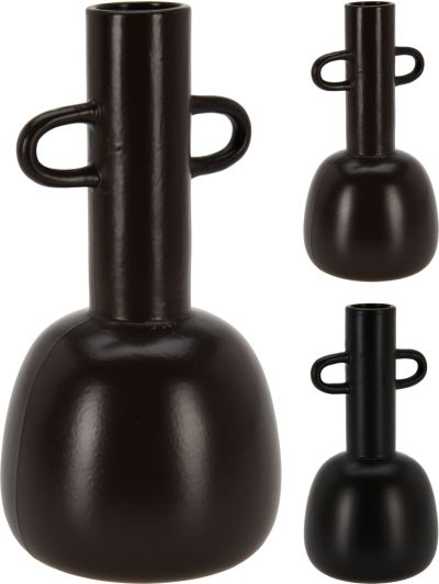 VASE 13X13X24CM BROWN