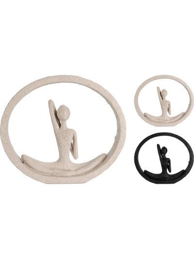 YOGA FIGURE RING 22,5X4,5X19,5 GREY