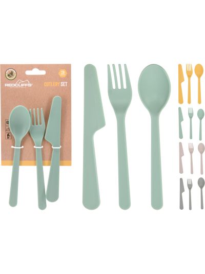 CUTLERY SET RECYCLED PP L.GREY