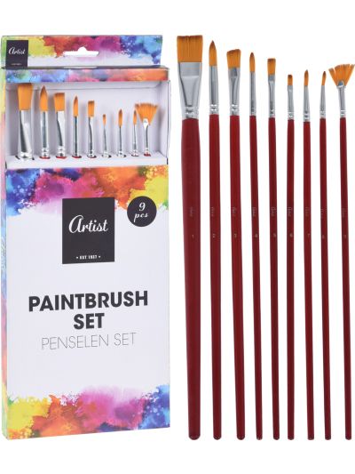 ARTIST BRUSHES SET 9PCS