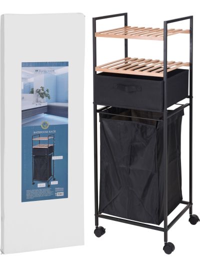 BATHROOM RACK 2 BAMBOO SHELVES