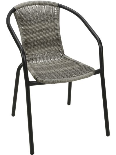 CHAIR STACKABLE PE RATTAN GREY