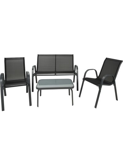 GARDEN FURNITURE 4PCS DARK GRE