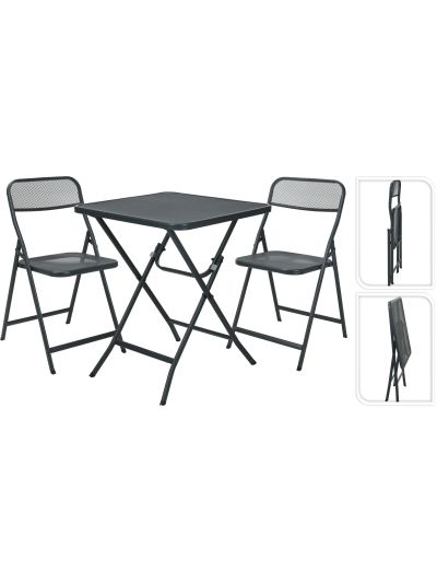 GARDEN FURNITURE SET DARK GREY