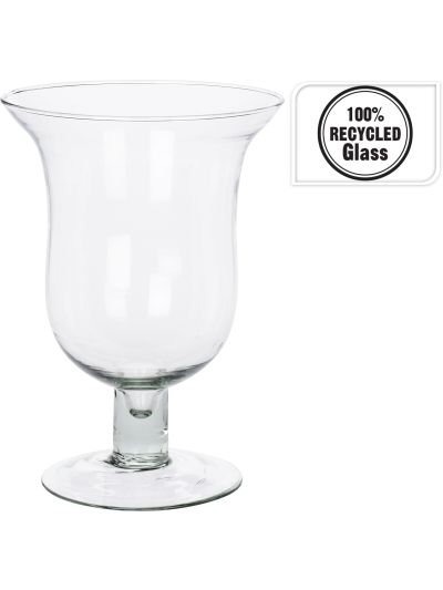 VASE ON FOOT GLASS RECYCLED
