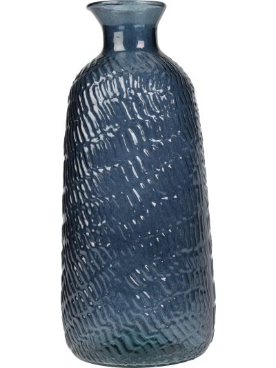 VASE GLASS 130XH310MM BLUE