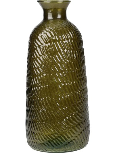 VASE GLASS 130XH310MM GREEN