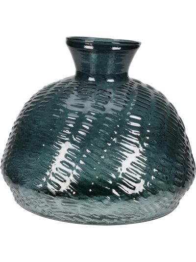 VASE GLASS 185XH140MM BLUE