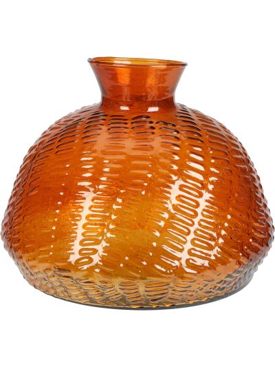 VASE GLASS 185XH140MM ORANGE