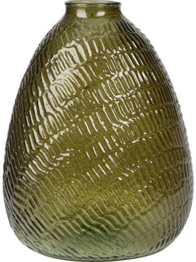 VASE GLASS 160XH220MM GREEN