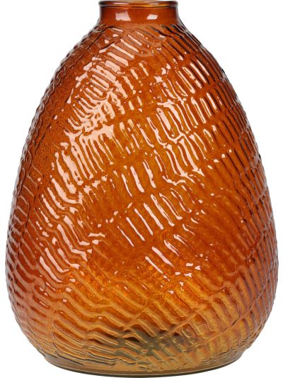 VASE GLASS 160XH220MM ORANGE
