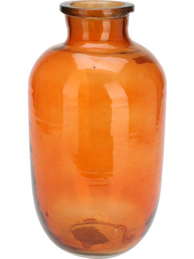 VASE GLASS DIA 180XH350MM ORANGE
