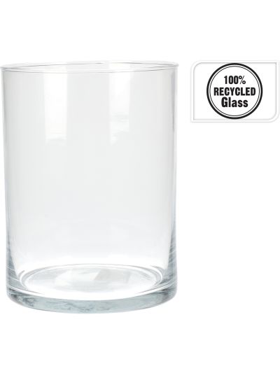 VASE RECLYCLED GLASS 15XH20CM