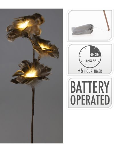 FLOWERBRANCH FEATHER 80CM GRB