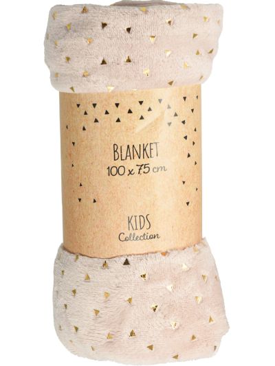 PLAID FLEEE WITH FOIL PRINT WHITE