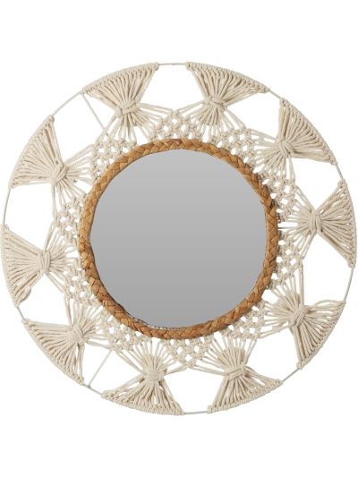 MIRROR METAL AND ROPE 45CM