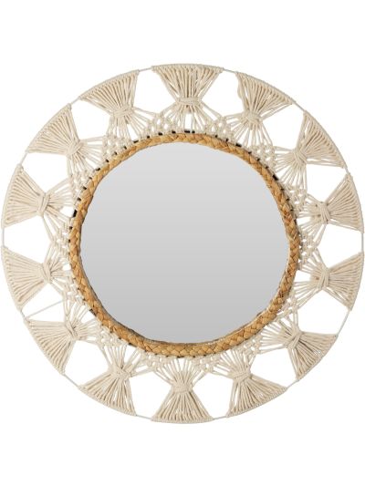 MIRROR METAL AND ROPE 55CM