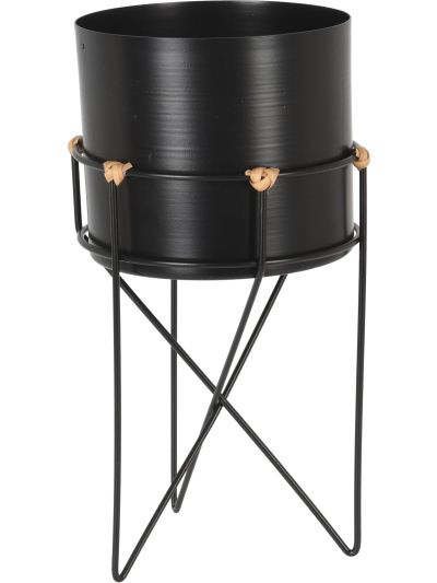 METAL FLOWERPOT BLACK 32CM - NB1202090