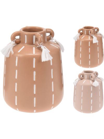 VASE DOLOMITE 12X12X15,2CM BROWN