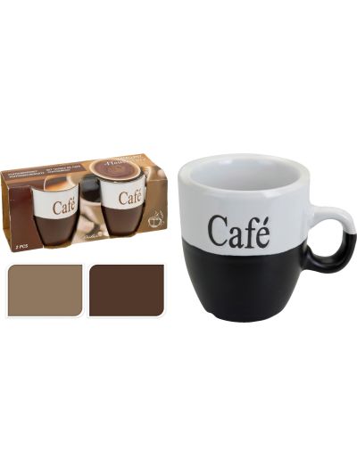 MUG 150ML SET 2PCS L.BROWN