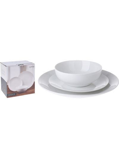 DINNER SET STONEWARE 16PCS PINK