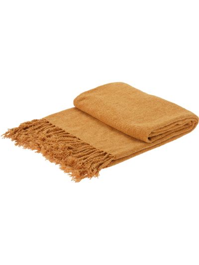 PLAID CHEMILLE 130X160CM OCHRE - HZ1012350