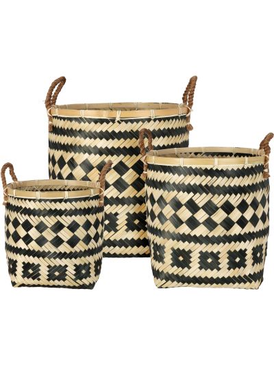 BASKET SET ROUND BAMBOO 3PCS