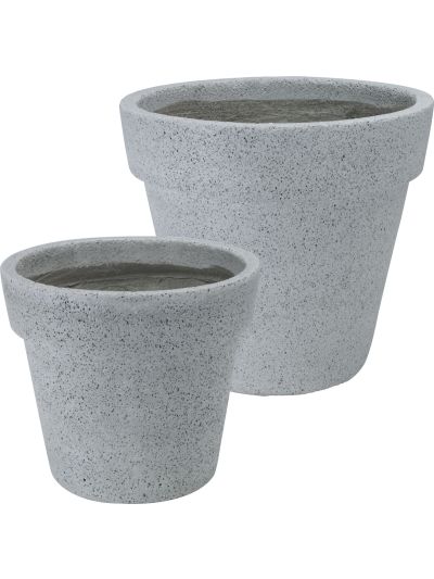 FLOWER POT ROUND CEMENT 2PCS