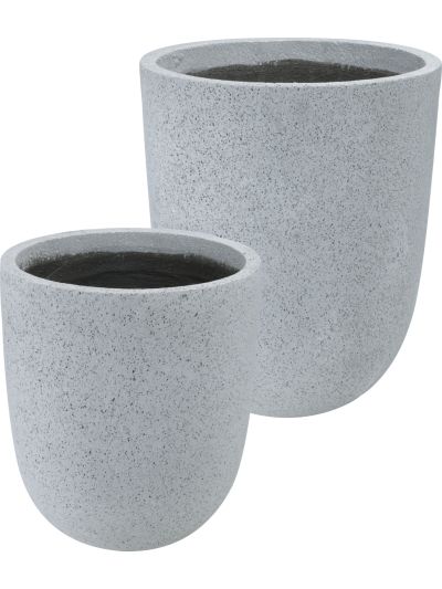 FLOWER POT ROUND CEMENT 2PCS
