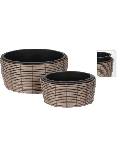PLANT POT ROUND SET OF 2PCS