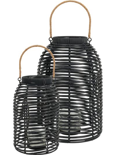 LANTERN BLACK SET OF 2PCS