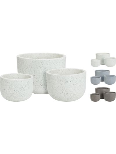 PLANTER SET OF 3PCS L.GREY