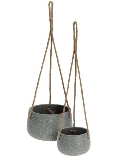 PLANTER HANGING SET OF 2 GREY
