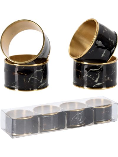 NAPKIN RING MARBLE LOOK SET4