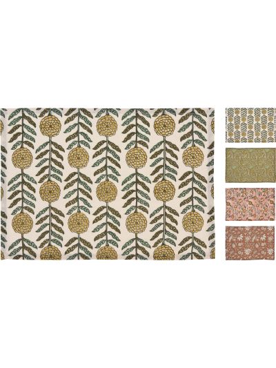 PLACEMAT FLOWERS 45X30CM BROWN