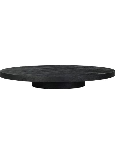 TRAY ROUND MANGO WOOD BLACK