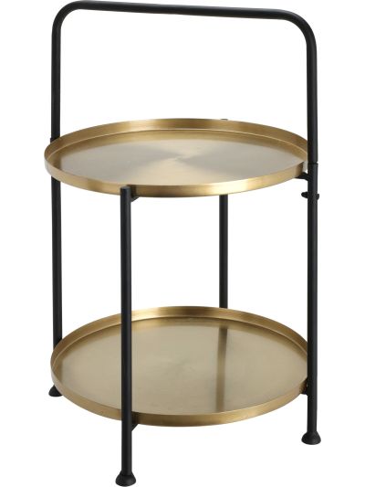SIDE TABLE 45CM 2 TRAYS GOLD
