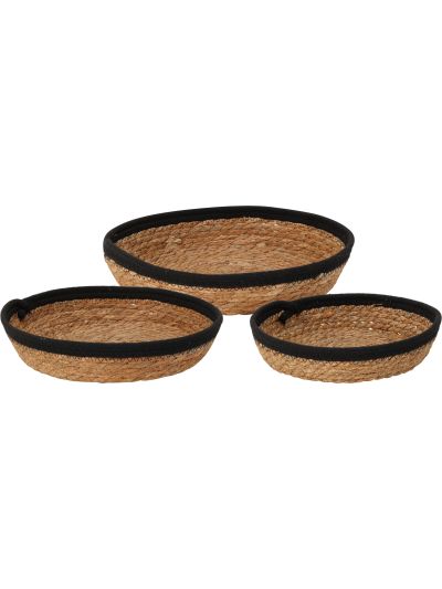 BASKET WITH BLACK EDGE SET 3PC