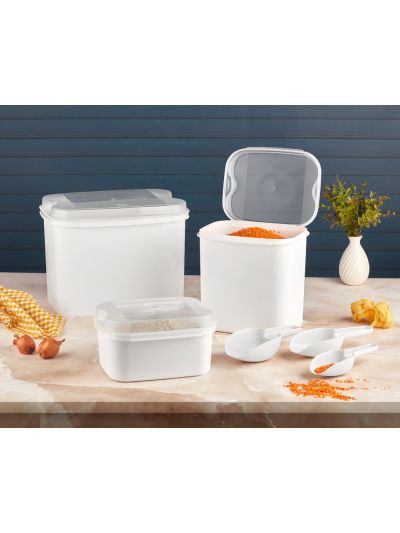 Storage Container "Masal", White 10 L + 4.5 L + 1.6 L (VP-039 )