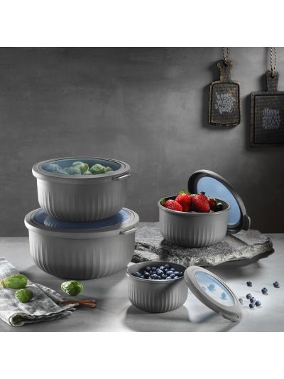 Vacuum Storage Container, Grey 4-Piece 3 L + 2 L + 1 L + 0.5 L (VP-047 )