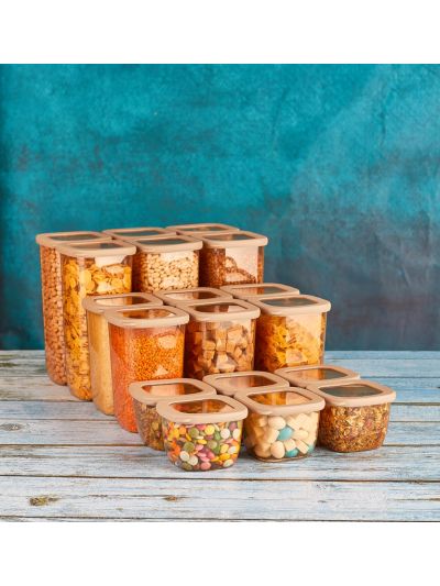 Square Storage Container Transparent-Copper 18- Piece (VP-055 )