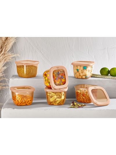 Square Storage Container "Kumsal", Cream Color 6x1750 mL (VP-059 )