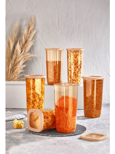 Square Storage Container "Kumsal", Cream Color 6x1200 mL (VP-135 )