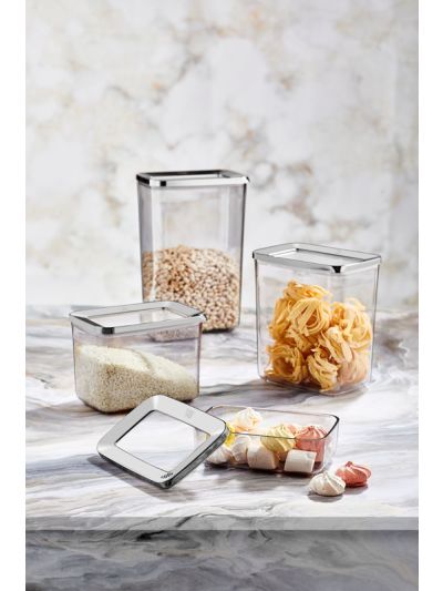 Rectangle Storage Container, Transparent-Smoked 4-Piece Set (VP-107 )