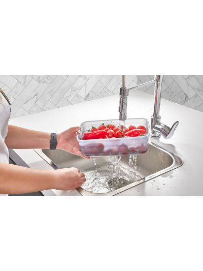 Storage Container with Strainer "Ruya", White & Grey (VP-138 )